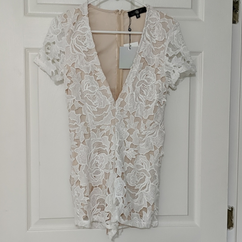 White lace playsuit